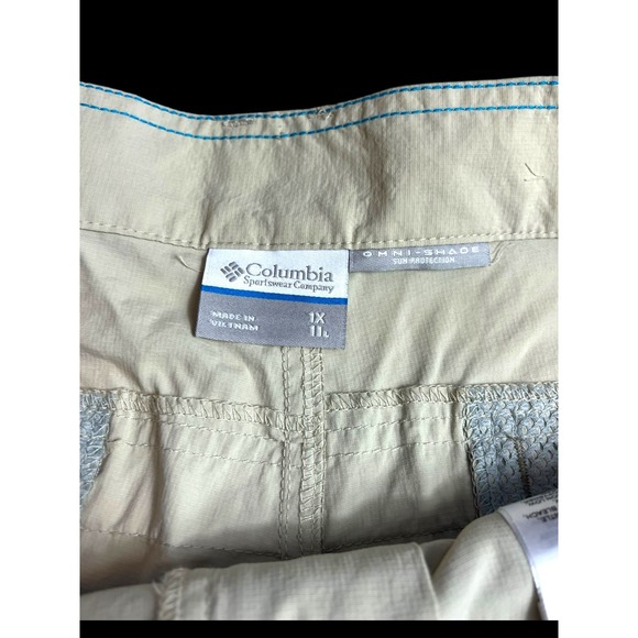 2 prs Columbia BATTLE RIDGE Omni-Shade Cargo Shorts | Men's 1x Khaki Green NWT - Picture 13 of 16